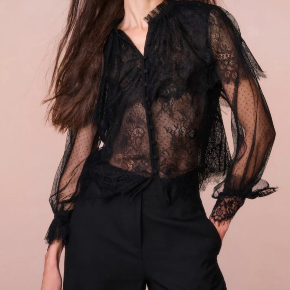 LoveShackFancy Duquette Lace Top (sz M)